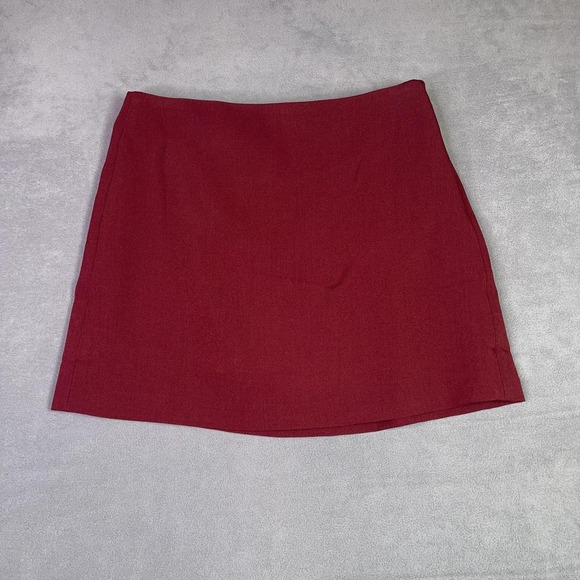 J.CREW Dresses & Skirts - J.Crew Factory Skort Womens 2 Burgundy Stretch Twill Elastic Waist Mini Side Zip